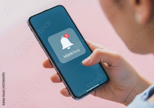 smartphone displaying an urgent notification icon, symbolizing critical digital alerts, security warnings, system errors, or essential communication requiring immediate attention.