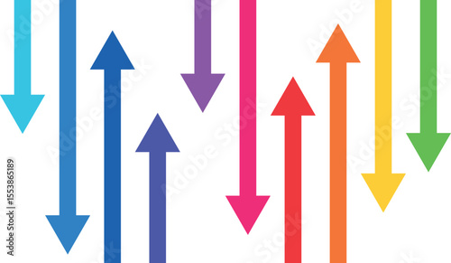 colored thick arrows in lgbt style