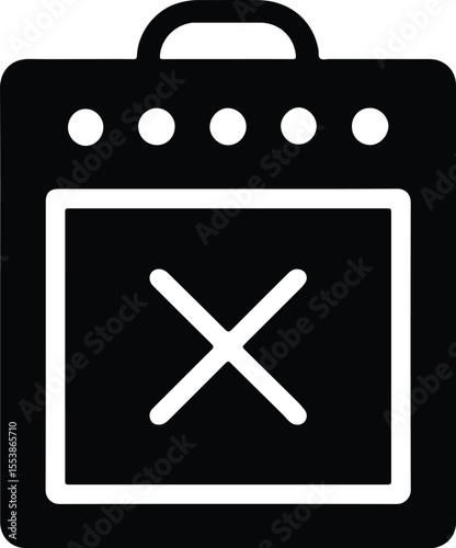 Video of calendar icon with an X showing cancelled or declined
