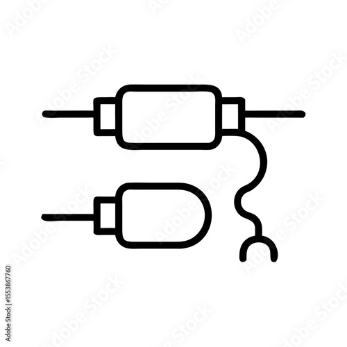 Wiring diagram of electronic components with connectors and wires  