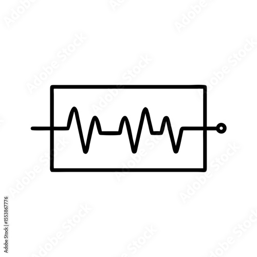 Oscilloscope waveform representation in simple line art style  