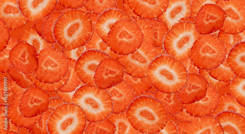 Strawberry pieces d, red berry cut set, fresh strawberries slices, summer food ingredient