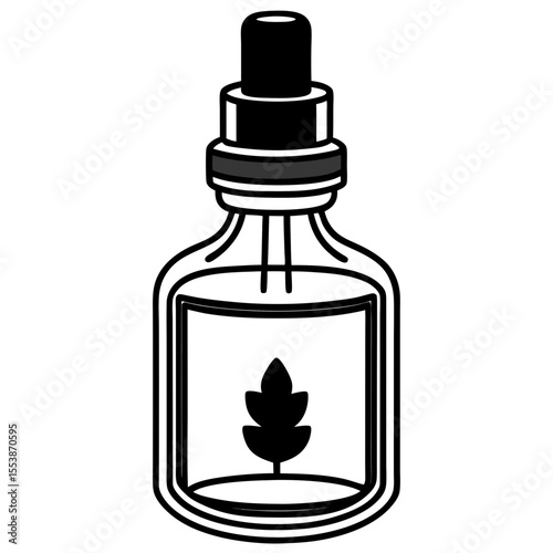 Minimal Essential Oil Bottle Vector