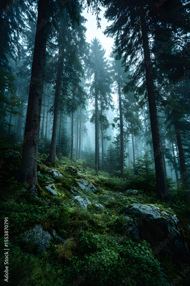 Fototapeta premium misty morning in the forest