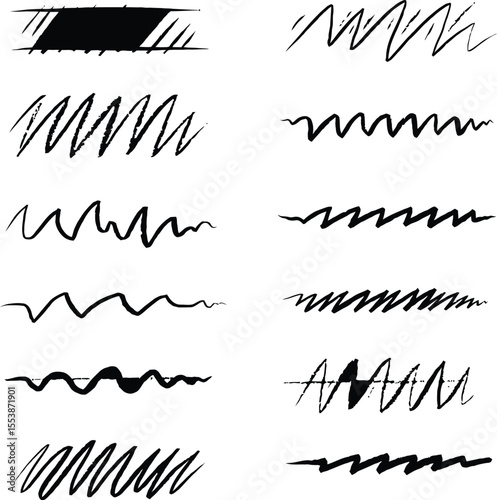 Abstract hand-drawn vector lines and illustrations: dynamic scribbles, underlines, arrows, and diverse artistic strokes perfect for adding an authentic, organic touch to any design project.
