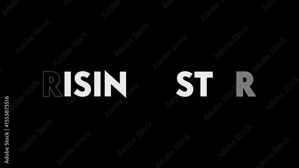 Rising star text animation .templates for poster, cover, banner, social media