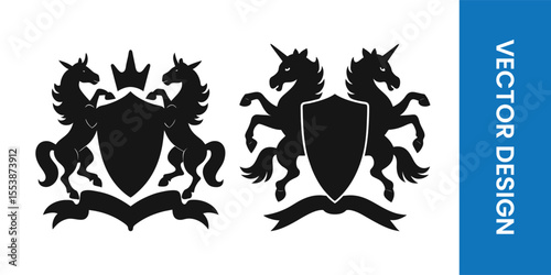 Horse Shield Classic Vector Art