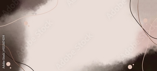 Soft abstract watercolor background with elegant line art and organic shapes minimal modern banner design 