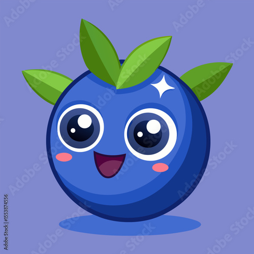 Happy blueberry with star eyes