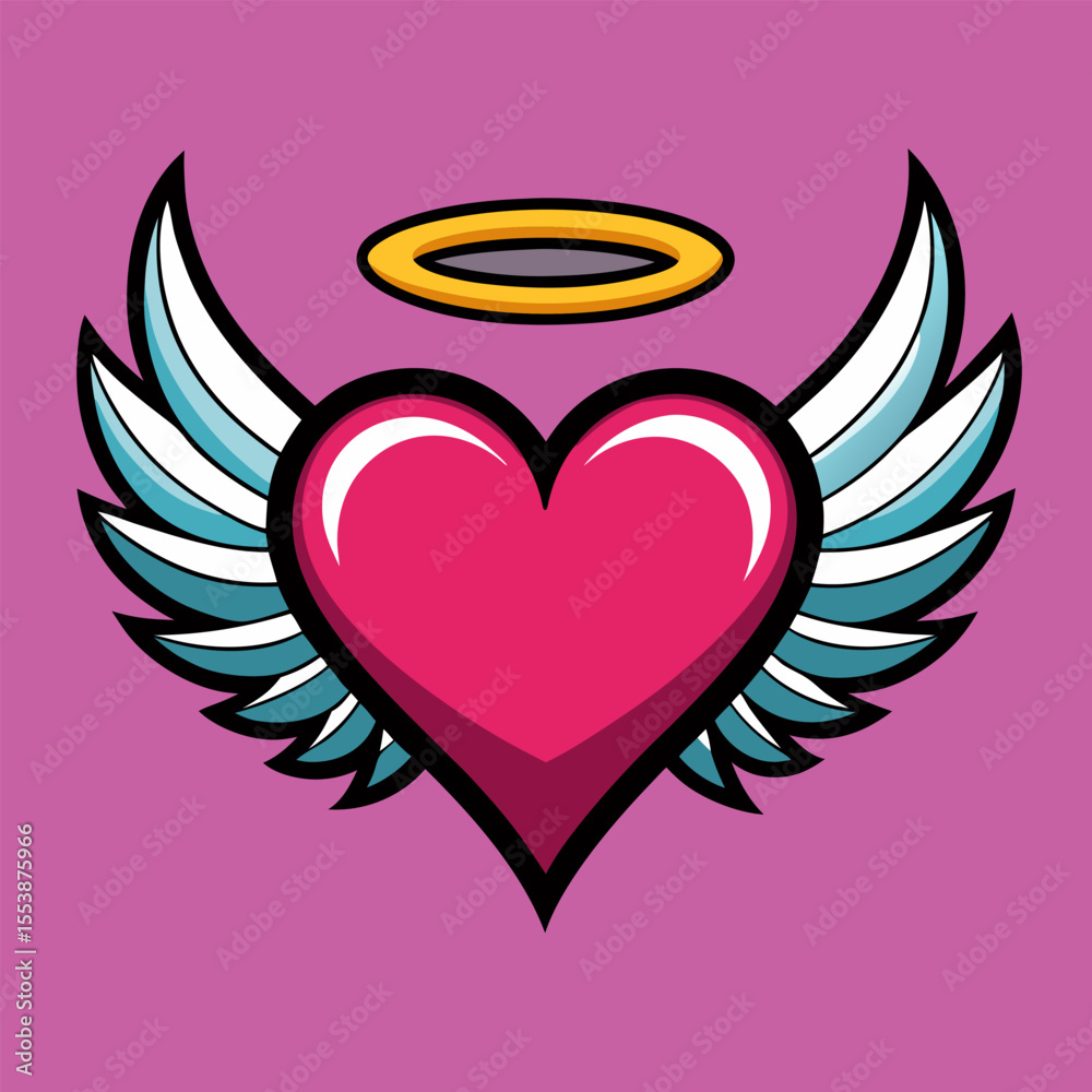 Fototapeta premium heart with wings