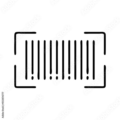 Barcode graphic design in black and white minimal style  