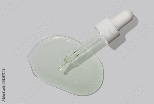 Fotografi Cosmetic beauty product green skin care or hair moisturizing dry oil or nail care oil or cuticle remover