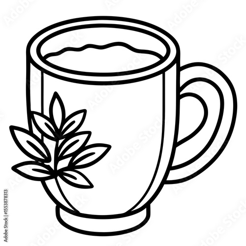 Herbal Tea Cup Vector Illustration