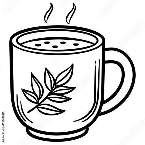 Herbal Tea Cup Vector Illustration