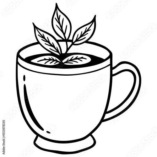 Herbal Tea Cup Vector Illustration