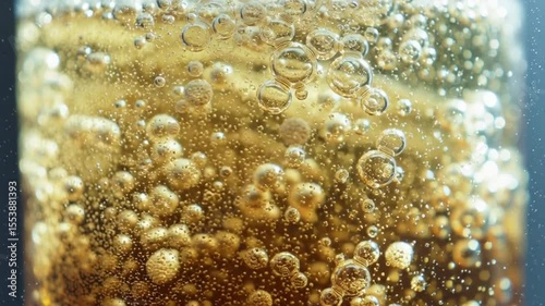 Closeup Fizzy Drink Bubbles In Focus