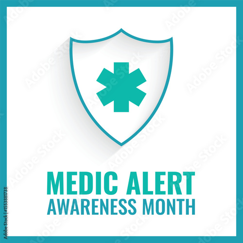 August is Medic Alert Awareness Month. Holiday concept. Template for background, banner, card, poster