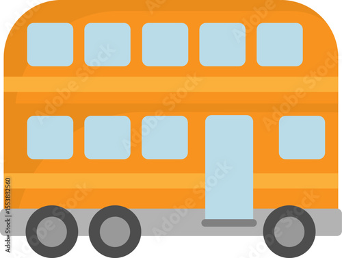 double decker bus illustration on a white background        