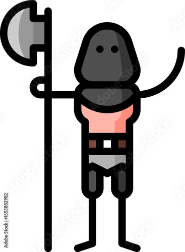 executioner illustration on a white background        