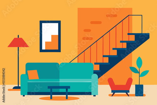 interior design of living room with sofa