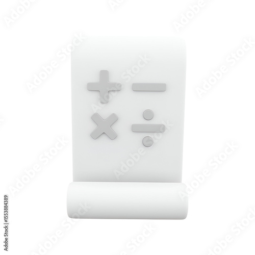 A simple calculator icon featuring basic arithmetic symbols addition, subtraction, multiplication, and division.