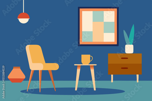 living room interior with a chair