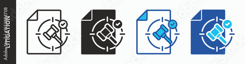 Litigation icon illustration concept with mixed style