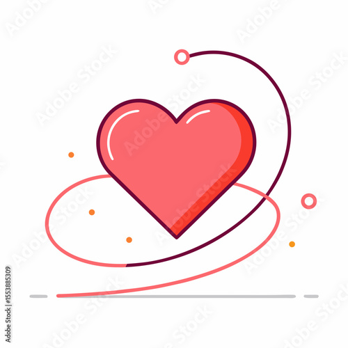 vector illustration of a red heart