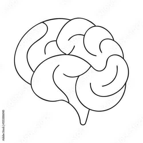 Minimalist Line Art Brain Vector Icon Set for Neuroscience Design Projects