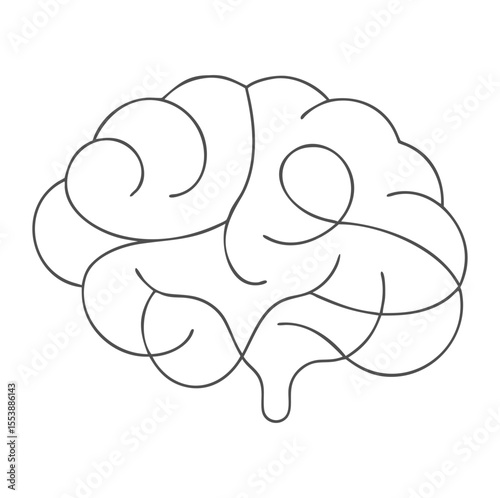 Minimalist Line Art Brain Vector Icon Set for Cognitive Design Projects