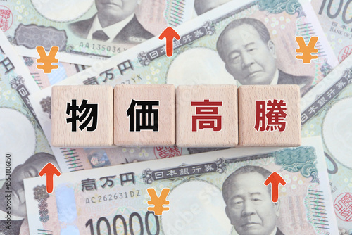 物価高騰とお金のイメージ、家計圧迫やインフレ