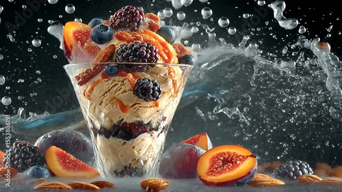 Delicious Dessert with Fresh Fruit