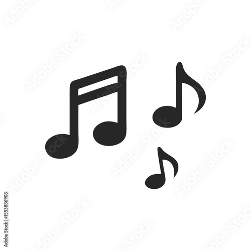 Black Silhouette Musical Note Vector Icon Set for Music Design Projects