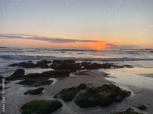 Sunset over Atlantic Ocean in Porto