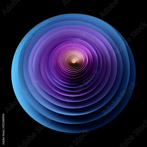 Abstract Blue Purple Spiral Paper Circles 3 D Render