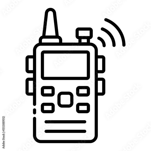 walkie talkie outline icon for two way radio communication