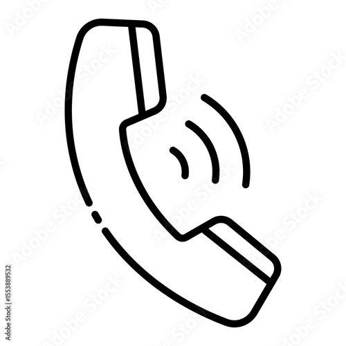 phone ringing outline icon for incoming communication alert