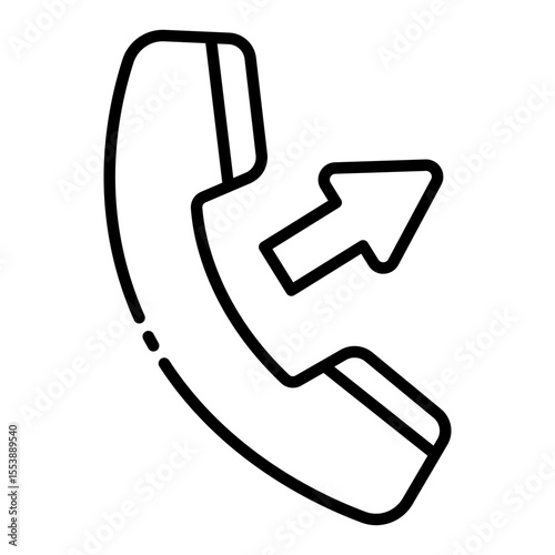 outgoing call outline icon for phone communication activity