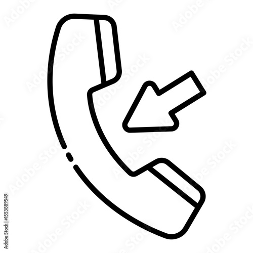incoming call outline icon for receiving phone communication