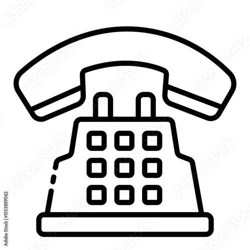 classic telephone outline icon for vintage communication device