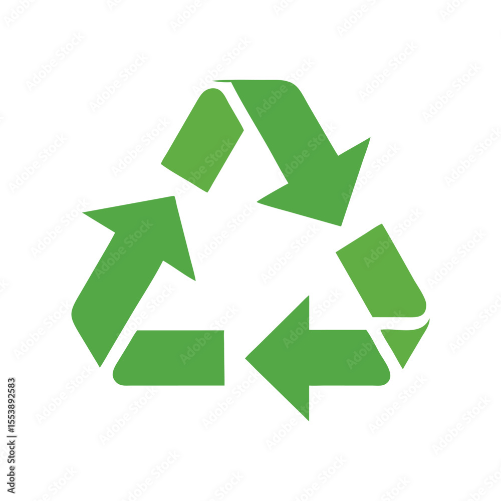 Fototapeta premium Vibrant Green Recycling Symbol Vector Icon Set for Sustainable Design Projects