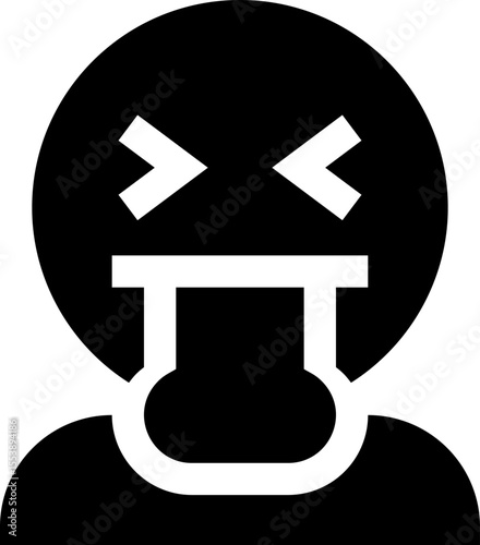 vomiting illustration on a white background        