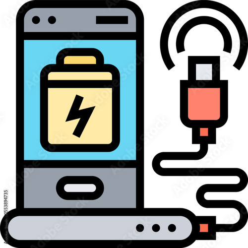 wireless charging illustration on a white background        