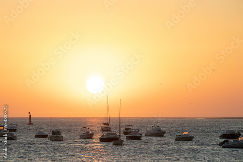 sunset on the Cadiz beach, Spain
