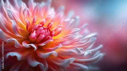 A beautiful close-up of a pink dahlia flower showcases its soft, feathery petals, demonstrating nature's artistry and vibrant color palette that inspires awe and admiration.