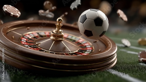 Roulette Wheel Spin and Soccer Ball in Motion