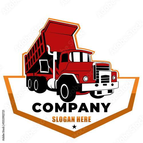Goods transport truck vector, logo truck, cargo logo.