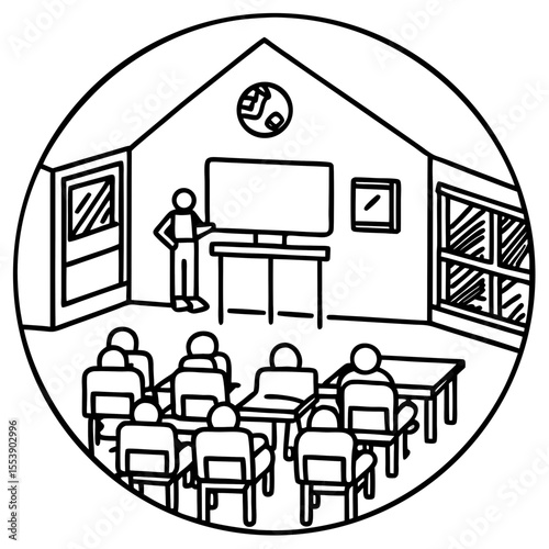 Contemporary School Interior Vector