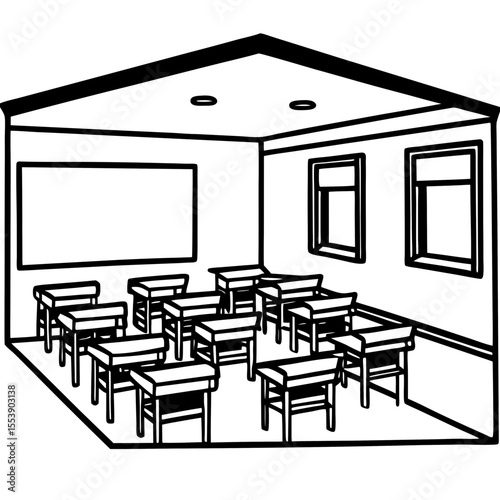 Minimalist Classroom Setup Illustration