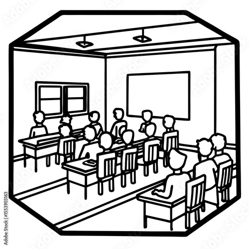 Minimalist Classroom Setup Illustration